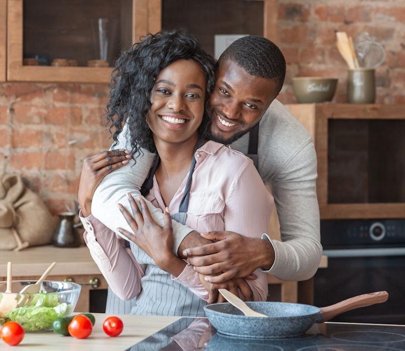 A couple enjoying their home together